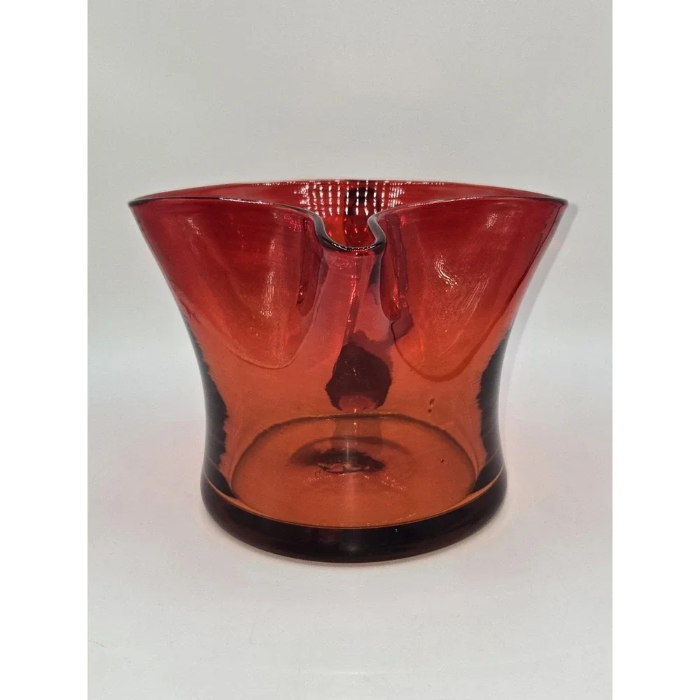 Blenko #667L Tangerine Pitcher‎ Joel Myers 1966 Art Glass Water Pitcher MCM